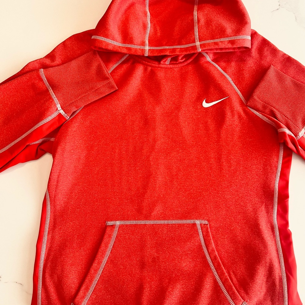 Nike Women's Vermilion Hoodie with White Accents